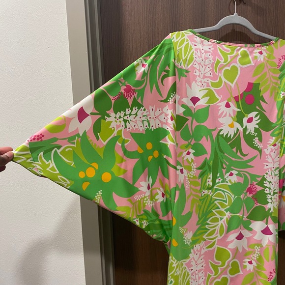 TRINA TURK Floral La Palma Swim Tunic Size Medium Cover-Up Tropical Resortwear - Picture 6 of 10